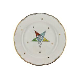 Vintage Lefton Scalloped Edge Hand Painted Decorative Plate Easter Star